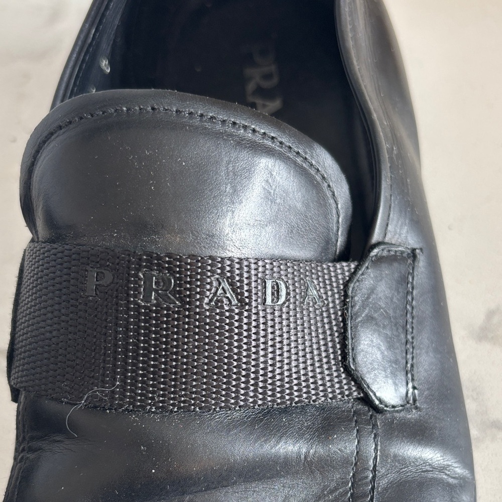 Prada Men's Elegant Black Slip-On Loafers - Picture 2 of 11